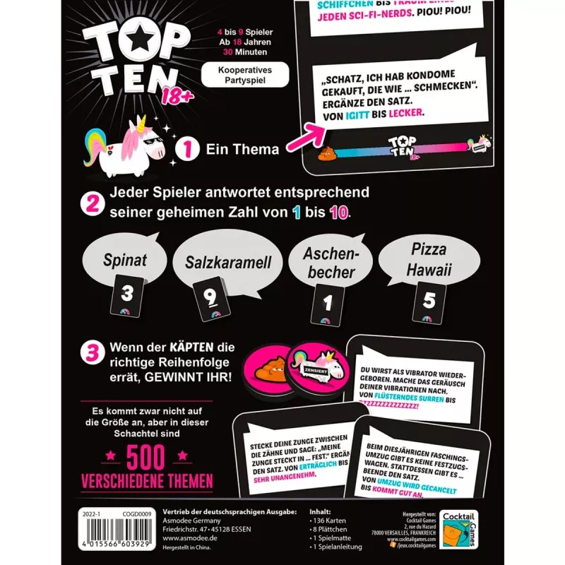 Top Ten 18+, Party Game