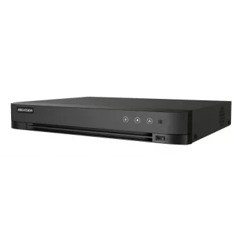DVR Hikvision Pro Series 4‑ch 1080p 1U H.265 AcuSense, 4 video inputs, max 2960×1665, 10 TB HDD, Fast Ethernet, 12V, black