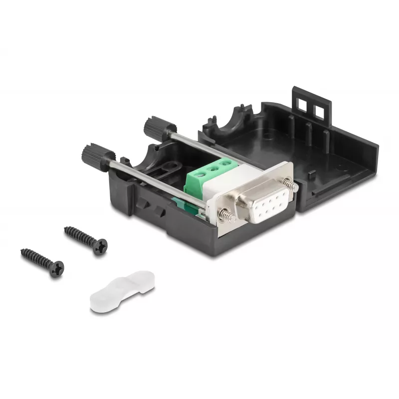DeLOCK 90655 wire connector D-Sub 9 3 pin terminal block Black Grey