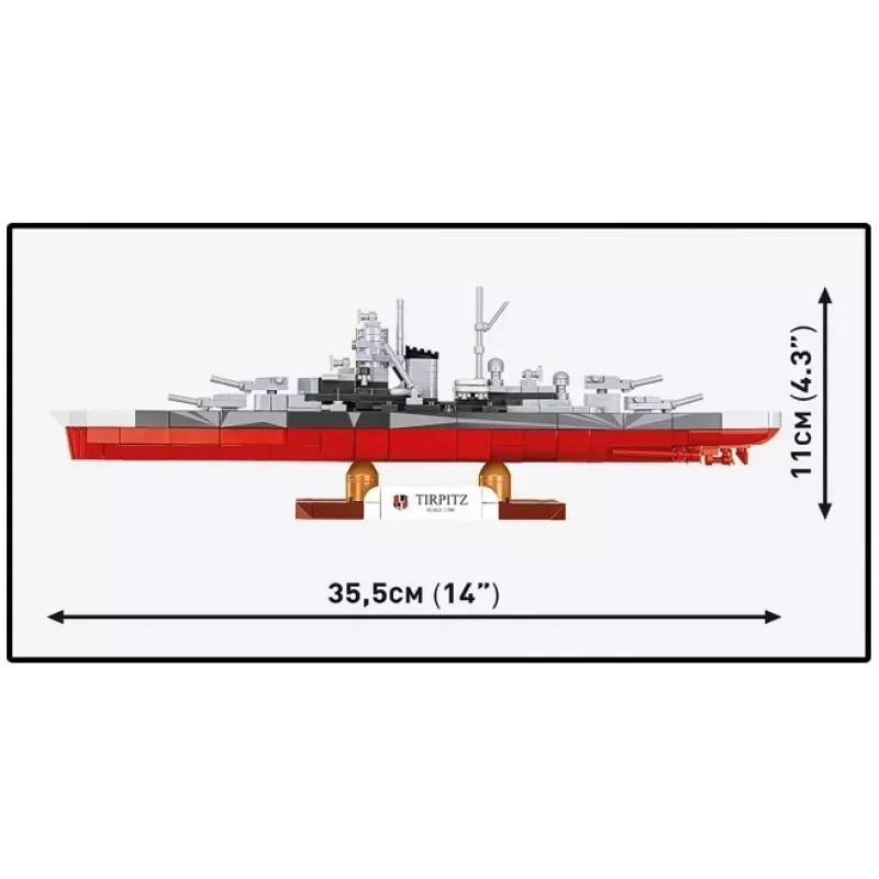 Construction set Cobi Battleship Tirpitz model with 593 pieces, scale and display features