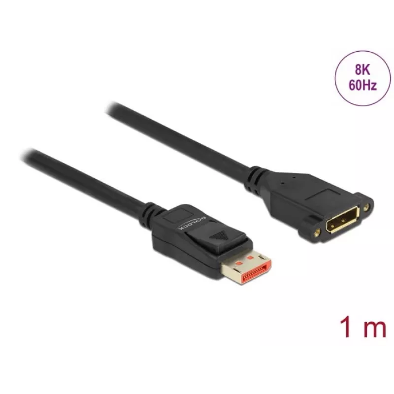 DisplayPort extension cable panel-mount DeLOCK 87095 8K 60 Hz 1 m
