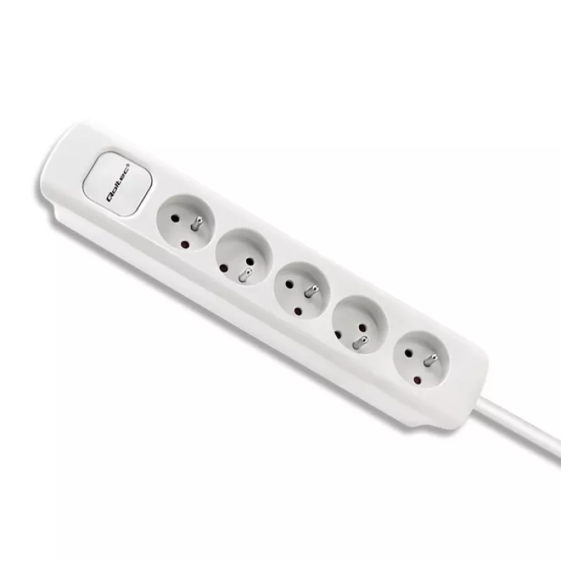 Power Extension Qoltec 50276 1.8m 5 AC Outlets Indoor White
