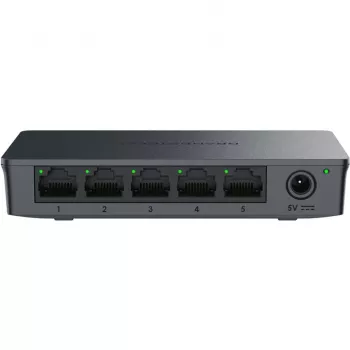 Grandstream GWN7700 Layer 2 Unmanaged Switch 5x Gigabit Ports 10Gbps Switching Capacity 802.1p QoS Black Desktop/Wall-Mount 5VDC