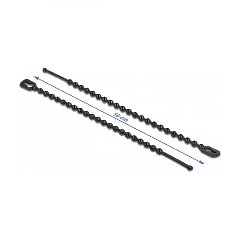 Beaded Cable Tie DeLOCK 19566 L 100 x W 2.4 mm black 100 pieces
