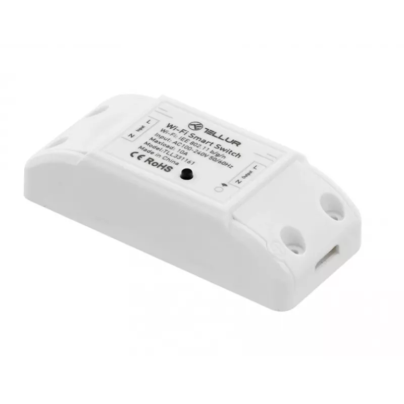 Inline WiFi Switch Tellur TLL331161 2200W — smart inline relay for lamps and appliances