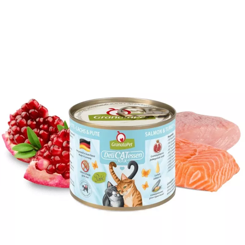 Wet cat food Fox4Pets DeliCATessen Salmon and Turkey 200 g — grain-free, gluten-free, adult complete feed