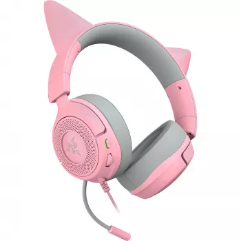 Headset Razer Kraken Kitty V3 X — Wired USB Type-A, Over‑Ear, 20–28kHz, 1.3 m cable, Pink