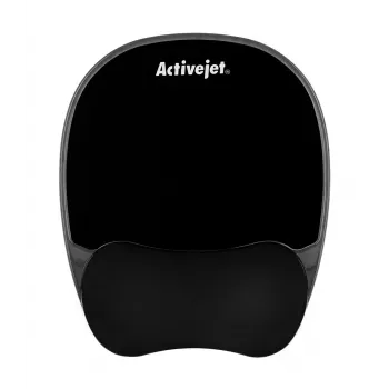 Gel wrist rest mouse pad ActiveJet — black 220×250 mm, gel and silicone, non-slip base
