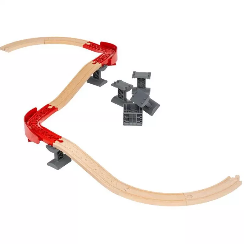 World track pack Berg and Tal, railway Wood/Red, 16-piece