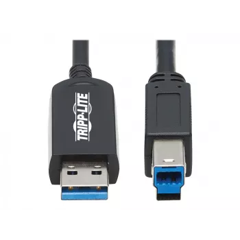 Eaton Tripp Lite Series USB 3,2 Gen 1 Plenum-Rated Fiber Active Optical Cable (AOC) - A/B M/M, Black, 20m - USB Cable - USB Type A (M) to USB Type B (M) - USB 3,2 Gen 1 - 20,0m - P