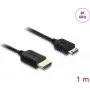 HDMI cable DELOCK 81684 — 1 m, HDMI Type A (Male) to HDMI Type C (Male), 48 Gbit/s, 7680×4320, black
