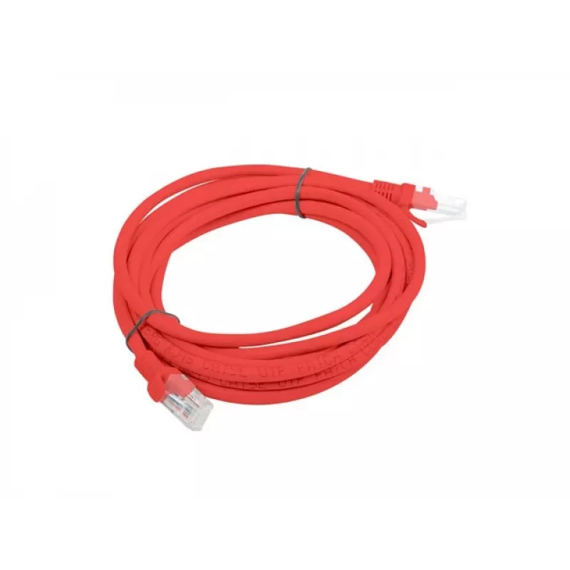 PATCHCORD Cat.6 UTP 3M Red FLUKE PASSED LANBERG 10-PACK