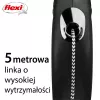 Retractable lead Flexi Classic 5 m Black for medium dogs, cord, max load 20 kg, reflective elements