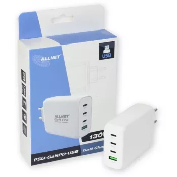 Power supply ALLNET PSU-GaNPD-USB-1A3C-130W — 130W, 1× USB-A, 3× USB-C