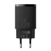 Indoor USB Fast Charger Baseus CCXJ-B01 — 2-port (USB-C PD 20W + USB-A QC3.0 18W), 100–240V, Black