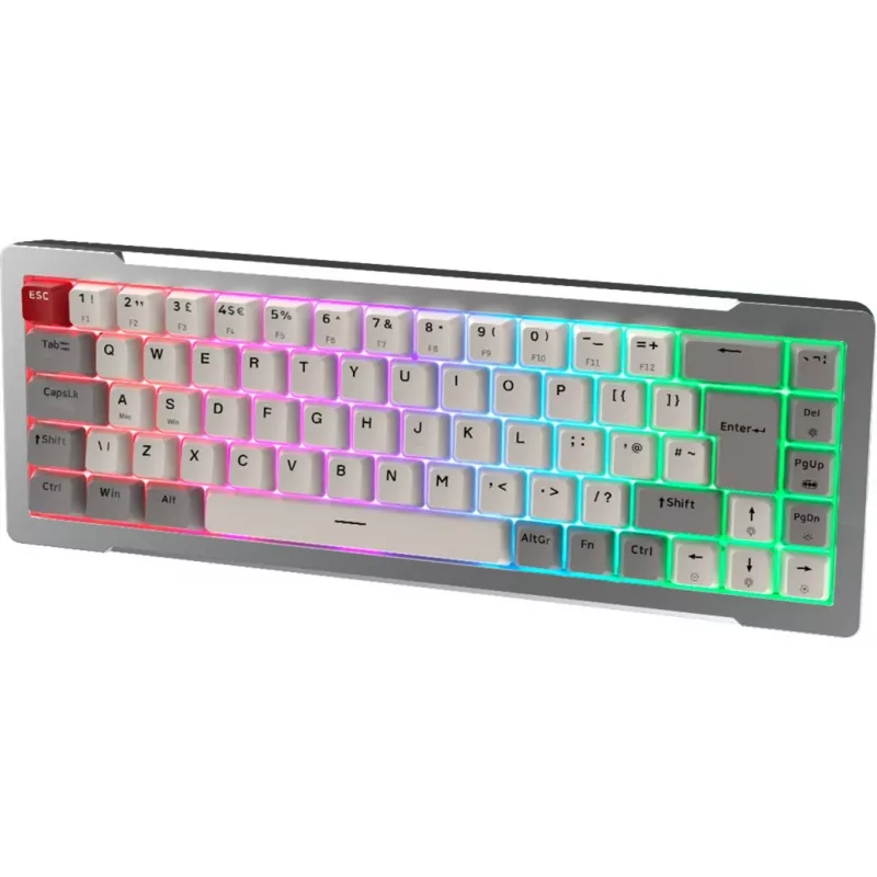 Raijintek MGA-68 Gaming Keyboard, Hejin Magnetic Yellow Switches, DE Layout, Silver