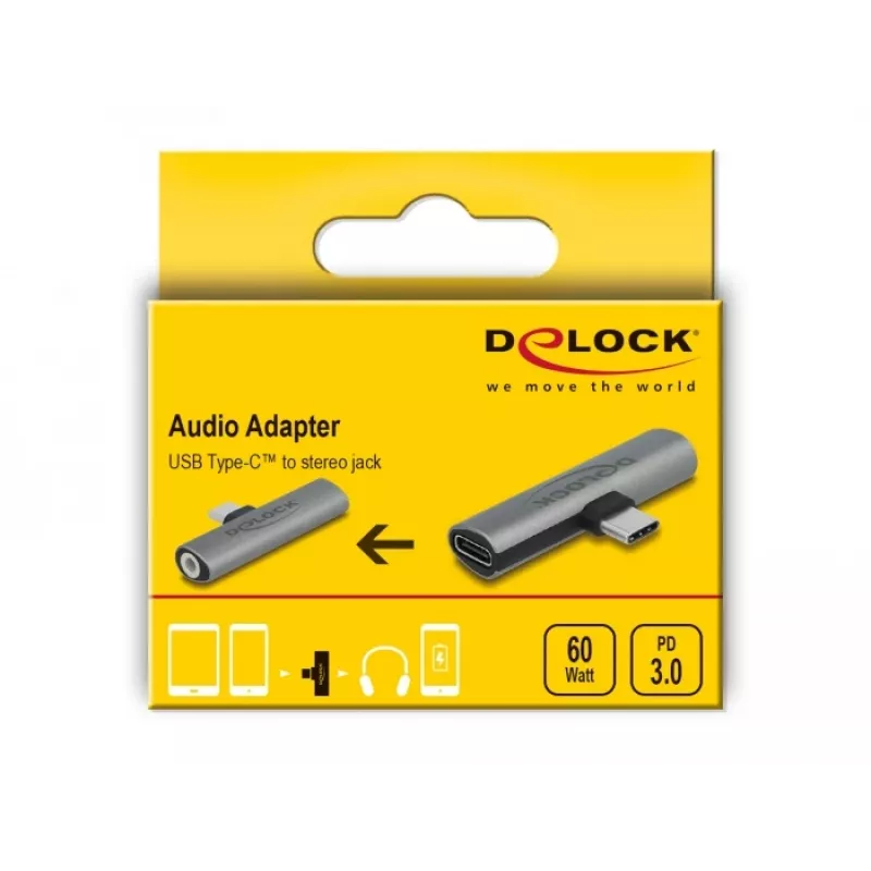 DeLOCK 64186 cable gender changer USB Type-C USB Type-C + 3.5mm Grey