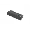 USB hub NATEC MANTIS USB 2.0 Type-B — 4x USB 3.2 Gen 1 Type-A ports, black, 0.8 m cable, AC adapter, power switch