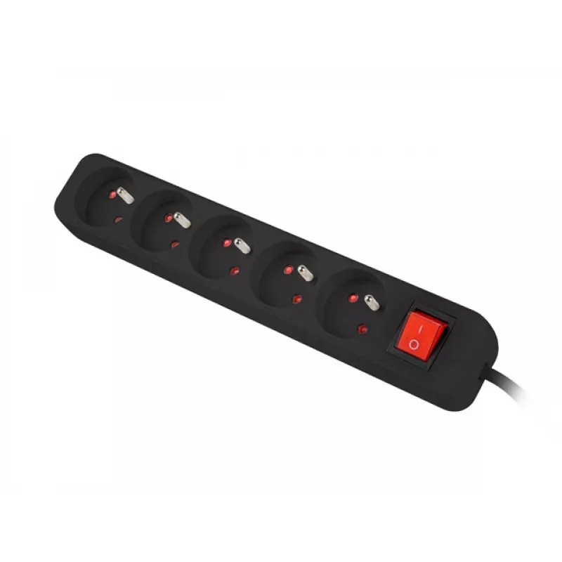 Power extension Lanberg PS1-05E-0300-BK 3 m 5 AC outlet(s) Indoor White