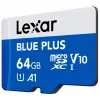 MicroSDXC memory card Lexar BLUE PLUS 64 GB UHS‑I 100 MB/s U1 V10 (blue)