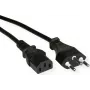 VALUE Netzkabel PVC-Apparate-Steckdose T12 auf C13, Stromkabel, schwarz, 3 m (19.99.1222)