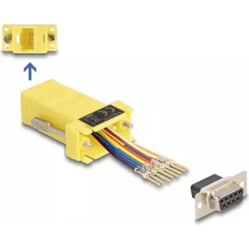 DeLOCK D-Sub 9 pin female to RJ45 female Assembly Kit yellow VGA RJ-45