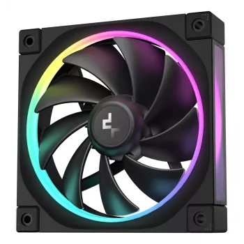 120 mm PC fan DeepCool FL12 3-in-1 Black, 120×25 mm, 2150 RPM, Fluid Dynamic Bearing, PWM, 55 CFM, 32 dB, pack of 3