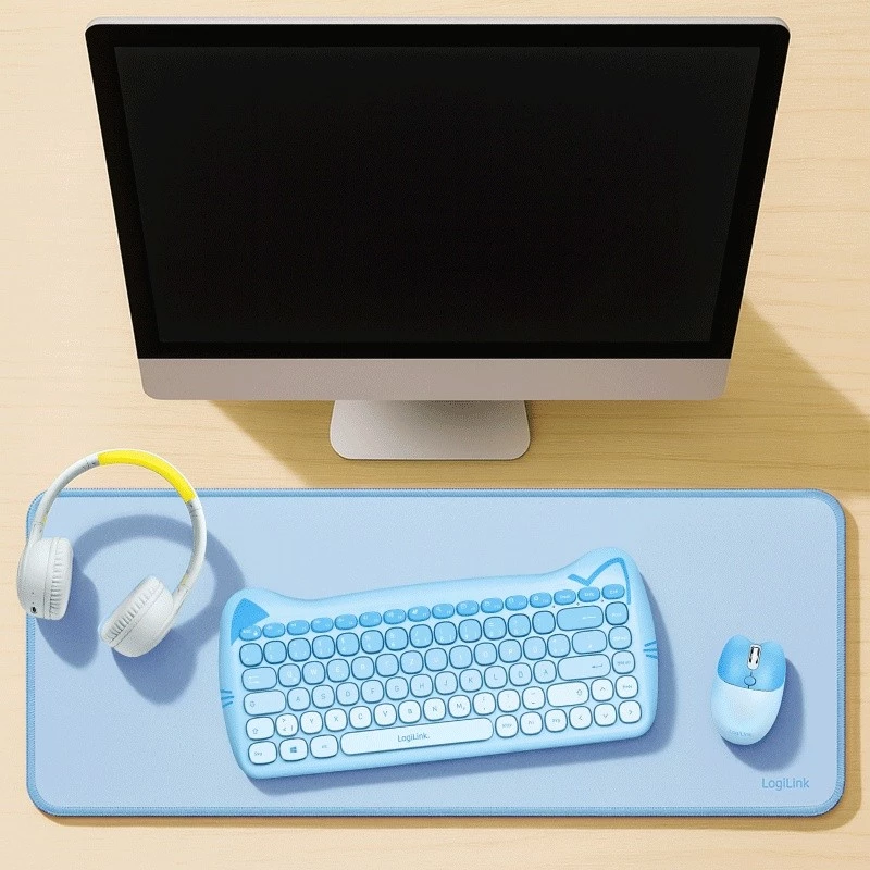 XXL desk pad for mouse and kayboard, blue