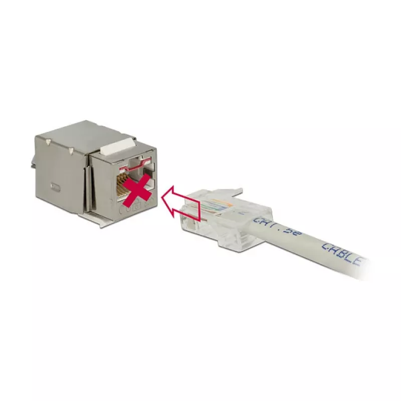 Keystone module DELOCK 86404 — RJ-45 silver, 38.5×22.3×17.3 mm