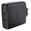 TRUST Maxo 100W 2-Port USB-C GaN Charger — 100 W, 2× USB-C, 20 V max, 2 m cable, black