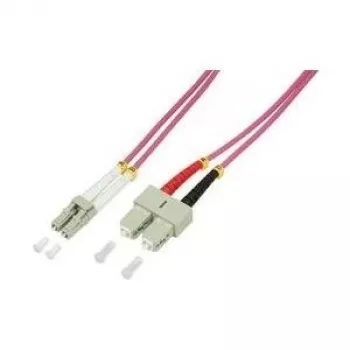 LogiLink - Patch-Cable - SC multi-mode (M) to LC Multi-Mode (M) - 1,0m - Fibre Optic - Duplex - 50/125 micrometre - OM4 - Halogen-Free - heather violet (FP4LS01)