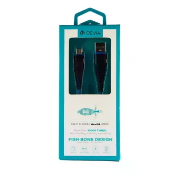 USB Micro-B cable Devia Fish 1 Series 5V 2.4A 1.5m Blue