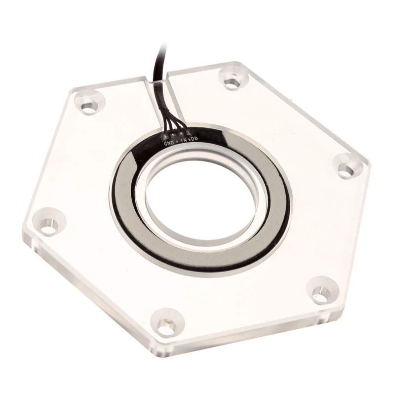 Mounting kit BitsPower Hexagon BP-WTHU-RGB — acrylic transparent, 91.4×80×6.5 mm