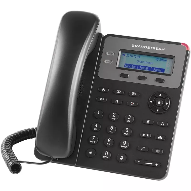 DECT telephone Grandstream GXP1610 — black, LCD 132×48 px, headset (RJ-9), 1 handset, phonebook 500, speakerphone