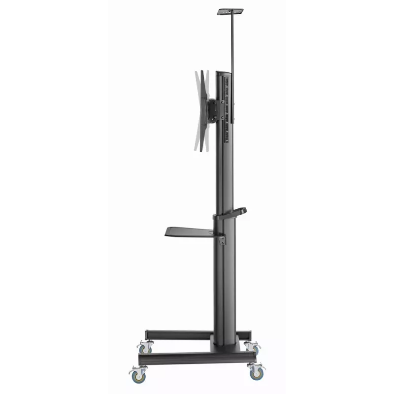 Floor TV stand Gembird TVS-70T-02 for 37 inch–70 inch screens, max 70 kg, VESA 200x200–600x400, tilt ±5°/−12°, height adjustable, caster wheels, cable management