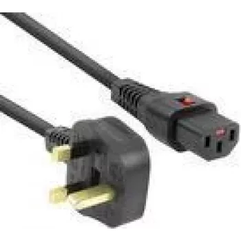 Power cord ACT PC980 — UK plug to C13 IEC Lock, 2 m, 230 V 10 A, black