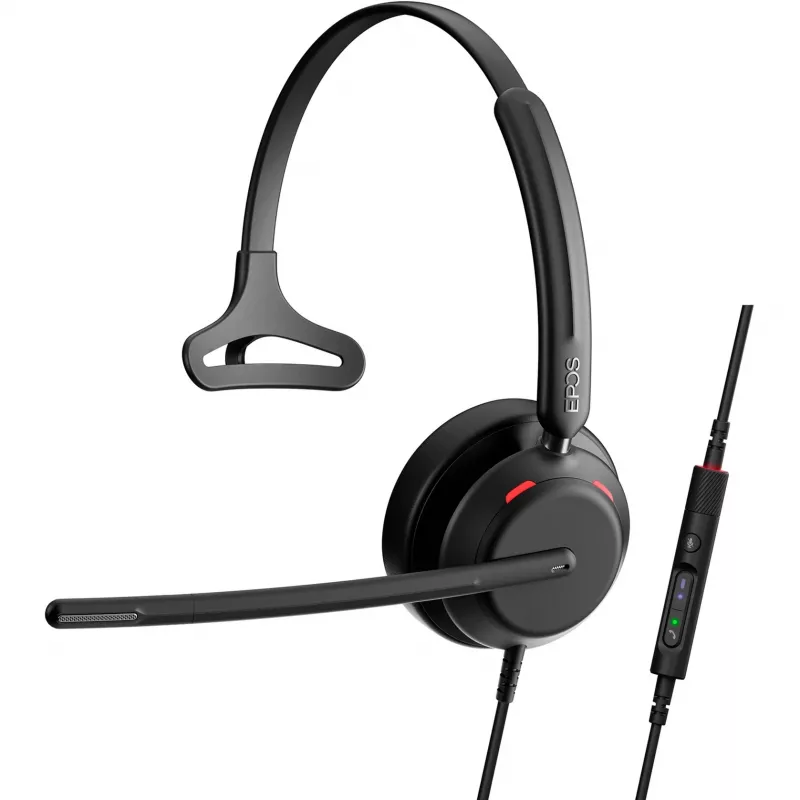 Epos IMPACT 730T, Mono-Headset, Wired MS Teams Certified, 3 Digital Microphones, Super-Wideband-Technology