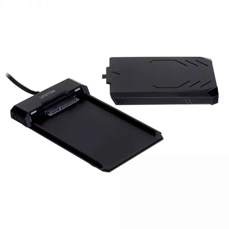 HDD/SSD enclosure Unitek Y-3036, 2.5 inch SATA III, USB 3.2 Gen 1 (5 Gbit/s), UASP, integrated USB-A cable, black