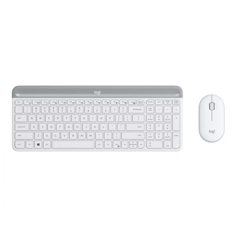 Logitech Slim Wireless Combo MK470 - Keyboard-and-Mouse-Set - Wireless - 2.4 GHz - Spanish - Off-White (920-009199)