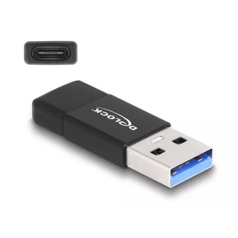 DeLOCK 60001 Cable Gender Changer USB A USB C Black