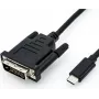 Video Cable Adapter ROLINE 11.04.5831 USB Type-C to DVI 2m Black