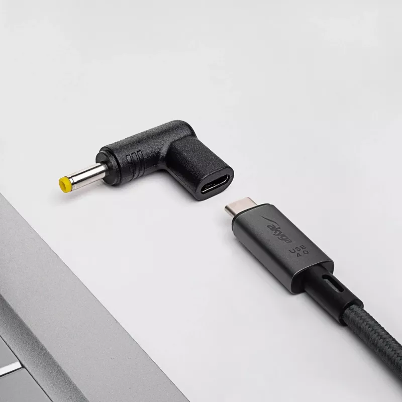 Cable gender changer Akyga AK-ND-C04 USB-C to 4.0 x 1.7 mm Black