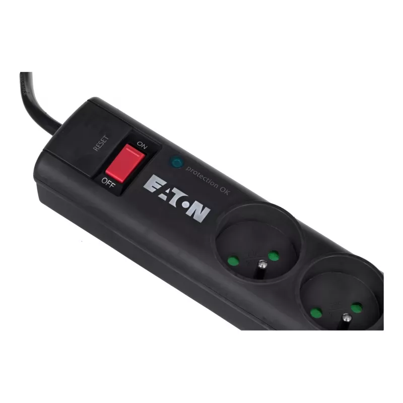 Surge protector strip EATON Protection Strip 6 FR — 6x Type E outlets, 525 J, 10 A, 220–250 V, 1 m cable