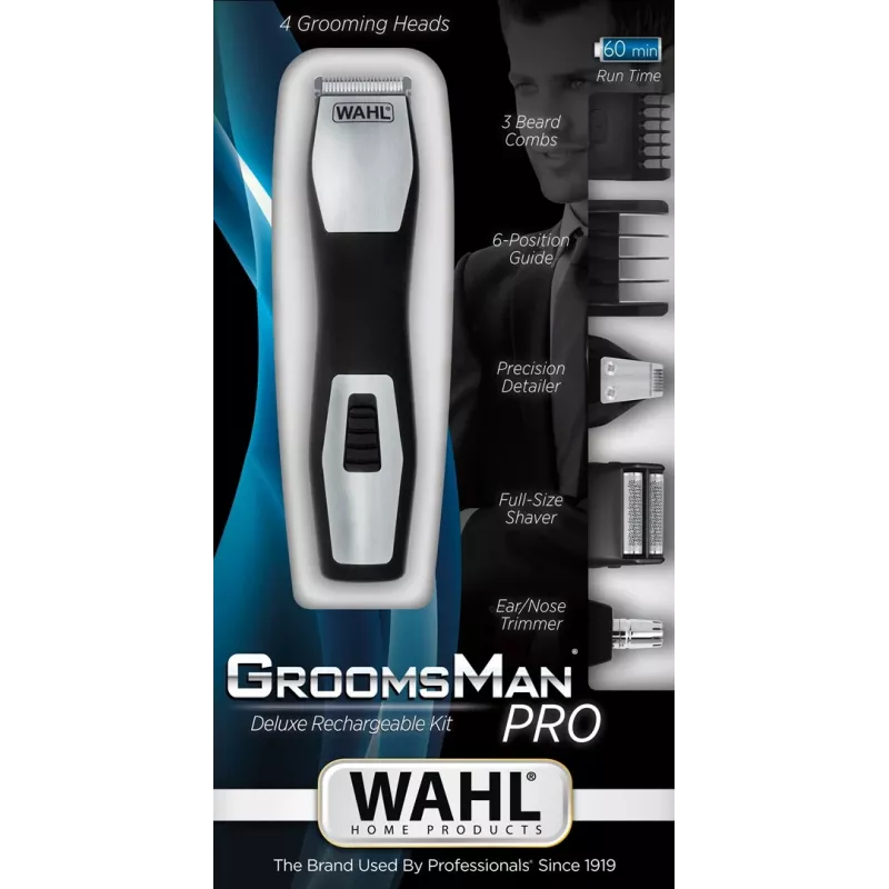 Trimmer Wahl GroomsMan Pro Battery Black Stainless steel 0.7 mm 3 cm