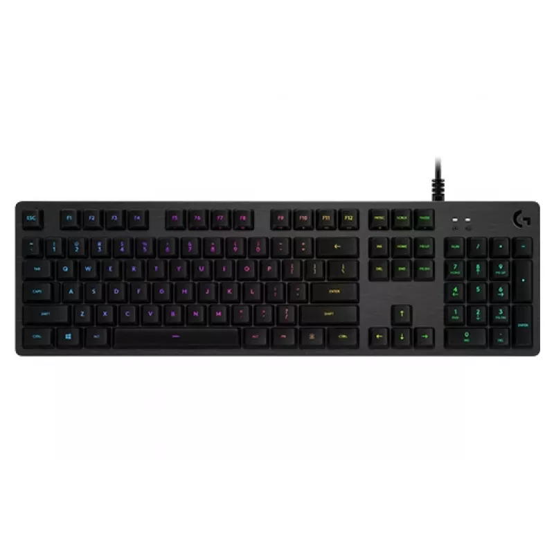 Logitech Gaming G512 - Tastatur - Hintergrundbeleuchtung - USB - QWERTY - Spanisch - Tastenschalter: GX Brown Tactile - Kohle