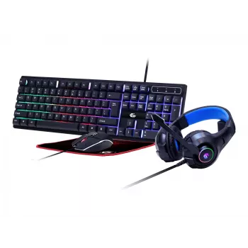 Gaming keyboard with mouse GEMBIRD GGS-UMGL4-02 — full-size USB QWERTY US English, black, LED backlight