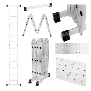 Extralink Articulated Ladder LAD3X4MP 3X4, 3.55 M (+PLATFORM)