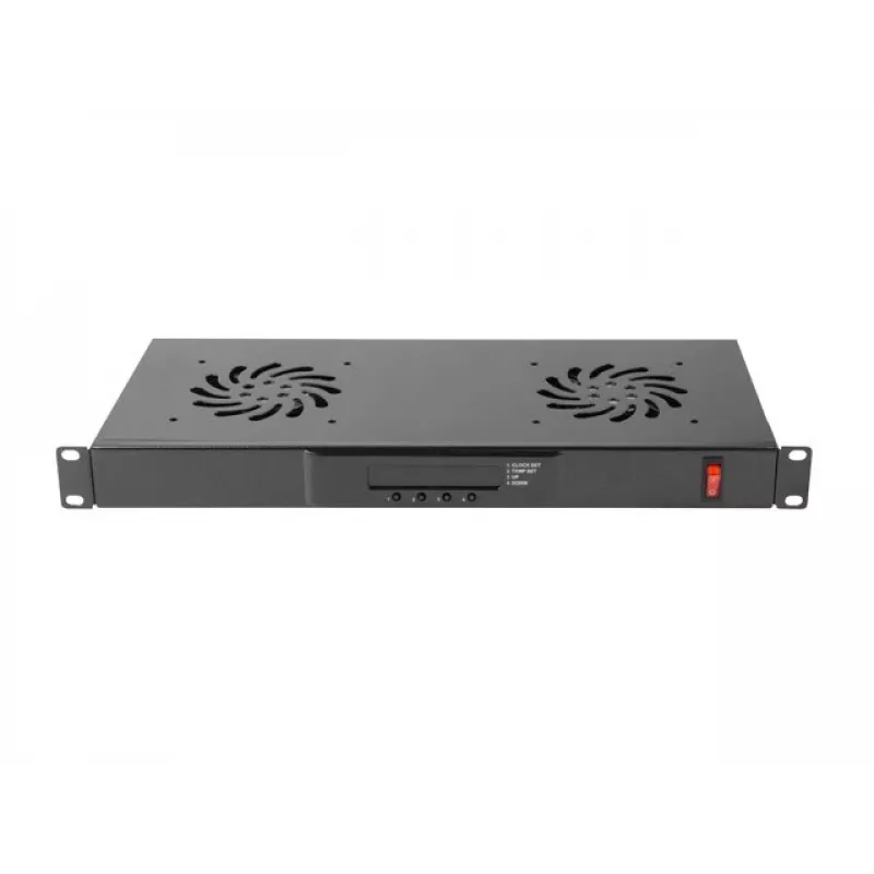 Fan panel LANBERG AK-1502-B, 1U rack, 2 fans, 230V, 38W, 483×44.5×192 mm, black