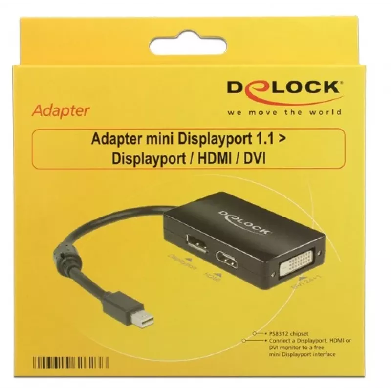 Cable DeLOCK 0.16m DisplayPort HDMI DVI Mini DisplayPort