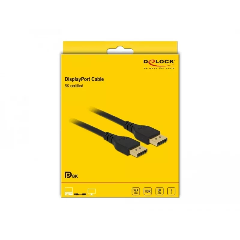 DisplayPort cable DeLOCK 85910 8K 60 Hz 2 m